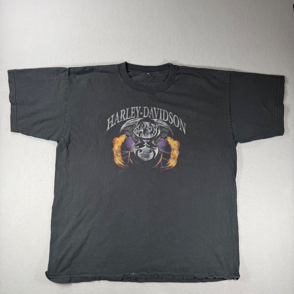 Harley-Davidson Chicago Home of the Blues T-Shirt Black Graphic XL Berwyn IL